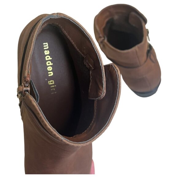 Madden Girl Women's Hunttz Boot Size 7M Ankle Bootie Stacked Heel Side Zip Brown - Picture 7 of 11